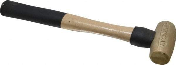 American Hammer - 1-1/2 Lb Head 1-3/8" Face Brass Head Hammer - 12" OAL, Wood Handle - Best Tool & Supply