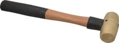 American Hammer - 2 Lb Head 1-3/8" Face Brass Head Hammer - 13" OAL, Wood Handle - Best Tool & Supply