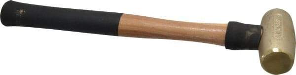 American Hammer - 3 Lb Head 1-1/2" Face Brass Head Hammer - 15" OAL, Wood Handle - Best Tool & Supply