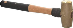 American Hammer - 4 Lb Head 1-5/8" Face Brass Head Hammer - 16" OAL, Wood Handle - Best Tool & Supply