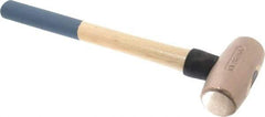 American Hammer - 5 Lb Head 1-3/4" Face Bronze Nonmarring Hammer - 16" OAL, Wood Handle - Best Tool & Supply