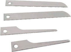 Disston - 4 Piece, 3" to 4" Long x 0.03" Thick, Bi-Metal Reciprocating Saw Blade Set - Straight Profile, 18 to 32 Teeth per Inch, Toothed Edge, Angled Tip - Best Tool & Supply