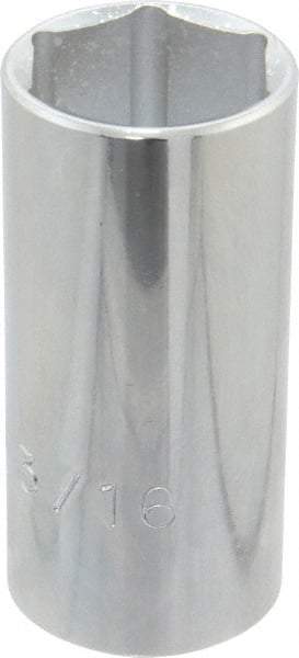 Proto - 1-3/16", 1/2" Drive, Deep Hand Socket - 6 Points, 3-1/4" OAL, Chrome Finish - Best Tool & Supply