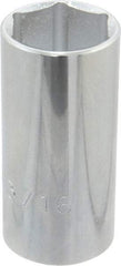 Proto - 1-3/16", 1/2" Drive, Deep Hand Socket - 6 Points, 3-1/4" OAL, Chrome Finish - Best Tool & Supply