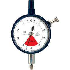 Mitutoyo - 0.008" Range, 4-0-4 Dial Reading, 0.0001" Graduation Dial Drop Indicator - 2.24" Dial, 0.01" Range per Revolution, 0.0001" Accuracy - Best Tool & Supply