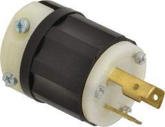 Leviton - 125 VAC, 30 Amp, L5-30P Configuration, Industrial Grade, Self Grounding Plug - 1 Phase, 2 Poles, 0.385 to 0.86 Inch Cord Diameter - Best Tool & Supply