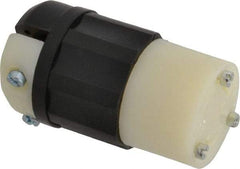 Leviton - 125 VAC, 20 Amp, L5-30R Configuration, Industrial Grade, Self Grounding Connector - 1 Phase, 2 Poles, 0.385 to 0.86 Inch Cord Diameter - Best Tool & Supply