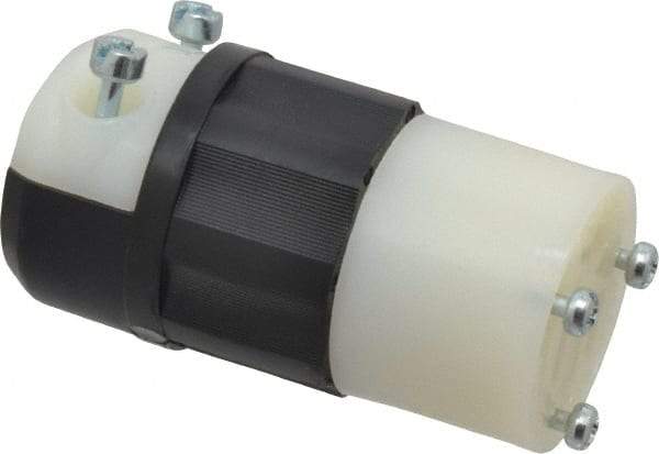 Leviton - 125 VAC, 15 Amp, 5-15R NEMA, Straight, Self Grounding, Industrial Grade Connector - 2 Pole, 3 Wire, 1 Phase, Nylon, Black, White - Best Tool & Supply