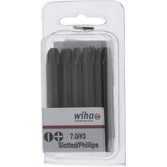 Wiha - 1/4" Drive, #3 Reversible Phillips/Slotted Screwdriver Bit - 2-3/8" OAL - Best Tool & Supply