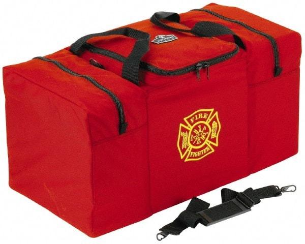 Ergodyne - 2 Pocket, 6750 Cubic Inch, 1000D Nylon Empty Gear Bag - 14 Inch Wide x 15 Inch Deep x 15 Inch High, Red, Fire and Rescue Logo, Model No. 5060 - Best Tool & Supply