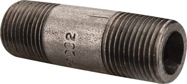 Value Collection - Schedule 80, 3/8" Diam x 2" Long Black Pipe Nipple - Threaded - Best Tool & Supply