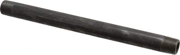 Value Collection - Schedule 80, 3/8" Diam x 8" Long Black Pipe Nipple - Threaded - Best Tool & Supply