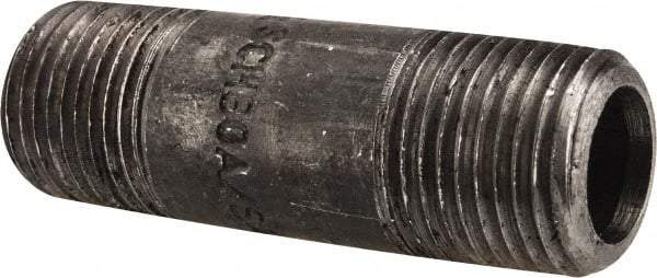 Value Collection - Schedule 80, 1/2" Diam x 2-1/2" Long Black Pipe Nipple - Threaded - Best Tool & Supply