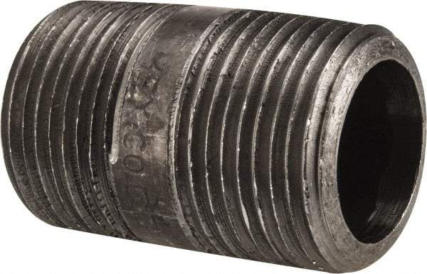 Value Collection - Schedule 80, 3/4" Diam x 1-1/2" Long Black Pipe Nipple - Threaded - Best Tool & Supply