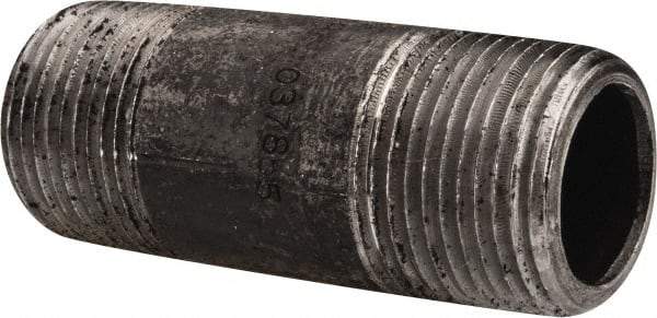 Value Collection - Schedule 80, 3/4" Diam x 2-1/2" Long Black Pipe Nipple - Threaded - Best Tool & Supply