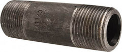 Value Collection - Schedule 80, 3/4" Diam x 3" Long Black Pipe Nipple - Threaded - Best Tool & Supply