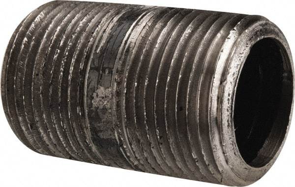 Value Collection - Schedule 80, 1" Diam x 2" Long Black Pipe Nipple - Threaded - Best Tool & Supply