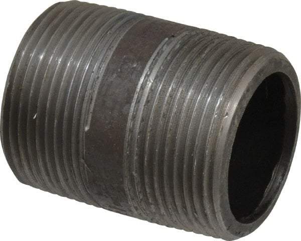 Value Collection - Schedule 80, 1-1/4" Diam x 2" Long Black Pipe Nipple - Threaded - Best Tool & Supply