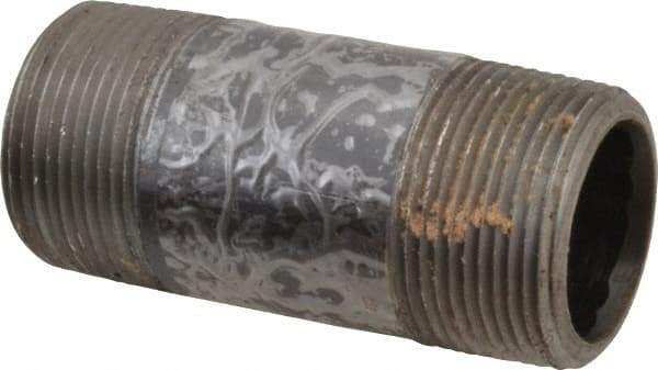 Value Collection - Schedule 80, 1-1/4" Diam x 3-1/2" Long Black Pipe Nipple - Threaded - Best Tool & Supply