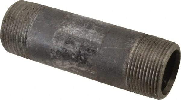 Value Collection - Schedule 80, 1-1/4" Diam x 5" Long Black Pipe Nipple - Threaded - Best Tool & Supply