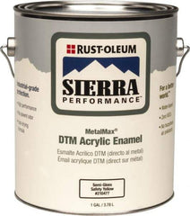 Rust-Oleum - 1 Gal Safety Yellow Semi Gloss Finish Acrylic Enamel Paint - Interior/Exterior, Direct to Metal, <0 gL VOC Compliance - Best Tool & Supply