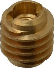 E-Z LOK - M4x0.7, Brass Knife Insert - 1/4" Drill, 1/4" Hole Diam, 3/8" Long, 1/2" Min Grip, M4 Hex - Best Tool & Supply