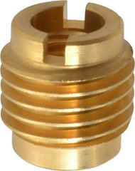 E-Z LOK - M8x1.25, Brass Knife Insert - 1/2" Drill, 1/2" Hole Diam, 5/8" Long, 3/4" Min Grip, M8 Hex - Best Tool & Supply