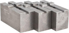 Abbott Workholding Products - Tongue & Groove Attachment, Square Soft Lathe Chuck Jaw - 3 Jaws, Steel, 1-3/4" Btw Mount Hole Ctrs, 4" Long x 1-1/2" Wide x 2" High, 5/16" Groove, 3/8" Fastener - Best Tool & Supply