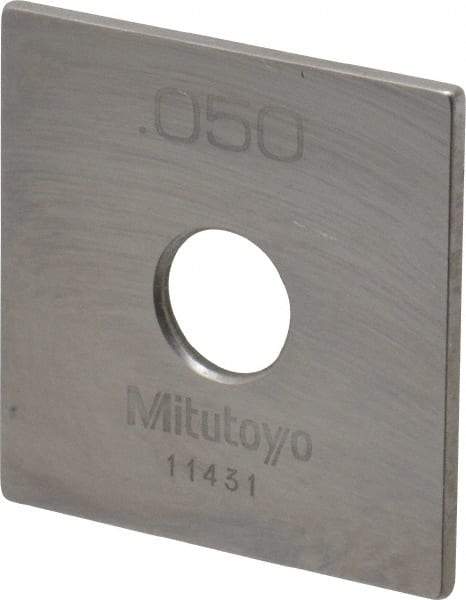 Mitutoyo - 0.05" Square Steel Gage Block - Accuracy Grade 0, Includes Certificate of Inspection - Best Tool & Supply