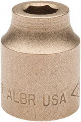 Ampco - 3/8", 1/2" Drive, Standard Hand Socket - 6 Points, 1-3/16" OAL, Aluminum Bronze - Best Tool & Supply