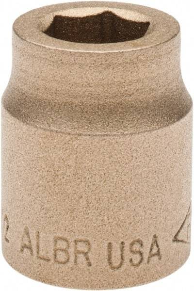 Ampco - 1/2", 1/2" Drive, Standard Hand Socket - 6 Points, 1-3/16" OAL, Aluminum Bronze - Best Tool & Supply