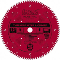 Freud - 12" Diam, 1" Arbor Hole Diam, 96 Tooth Wet & Dry Cut Saw Blade - Carbide-Tipped, Standard Round Arbor - Best Tool & Supply