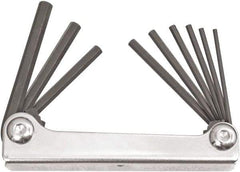 Bondhus - 9 Piece Fold-Up Hex Key Set - Hex Range 5/64 to 1/4", 6.63" OAL, Protanium High Torque Steel - Best Tool & Supply