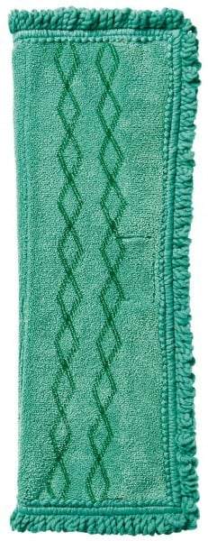 Rubbermaid - 19-1/2" Long x 14" Wide Microfiber Dust Mop Pad - Quick Connect, Green, Fringed Head - Best Tool & Supply