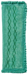 Rubbermaid - 19-1/2" Long x 14" Wide Microfiber Dust Mop Pad - Quick Connect, Green, Fringed Head - Best Tool & Supply