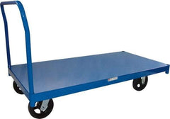 PRO-SOURCE - 1,200 Lb Capacity Steel Platform Truck - Steel Deck, 24" OAW, Rubber Casters - Best Tool & Supply