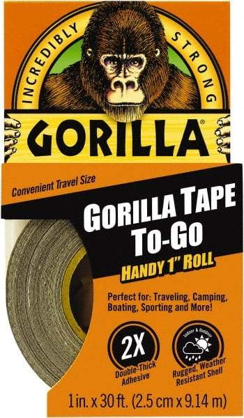 Gorilla Tape - 1" x 10 Yds Black Duct Tape - 17 mil, Rubber Adhesive, Cotton/Polyester Blend Cloth Backing, 32°F to 150°F - Best Tool & Supply