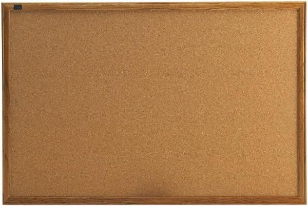 Quartet - 36" Wide x 24" High Open Cork Bulletin Board - Natural (Color) - Best Tool & Supply