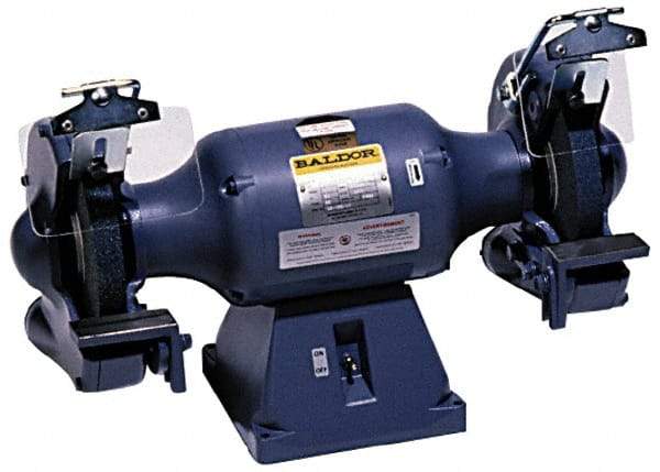 Baldor - 14" Wheel Diam x 3" Wheel Width, 5 hp Grinder - 1-1/4" Arbor Hole Diam, 3 Phase, 1,800 Max RPM, 230 Volts - Best Tool & Supply