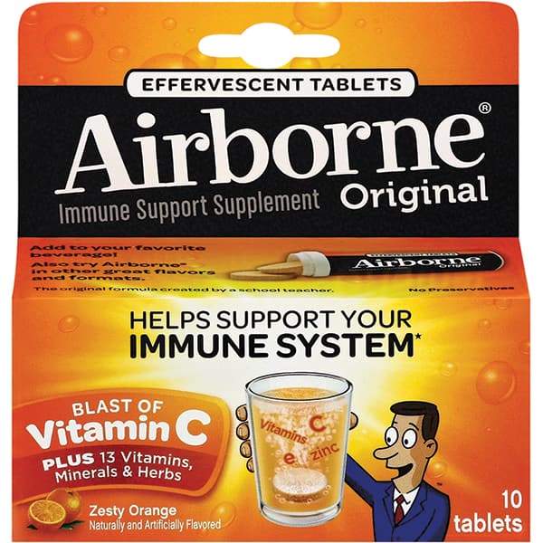 Airborne - Orange Flavor Immune Support Tablets - Vitamins/Supplements - Best Tool & Supply