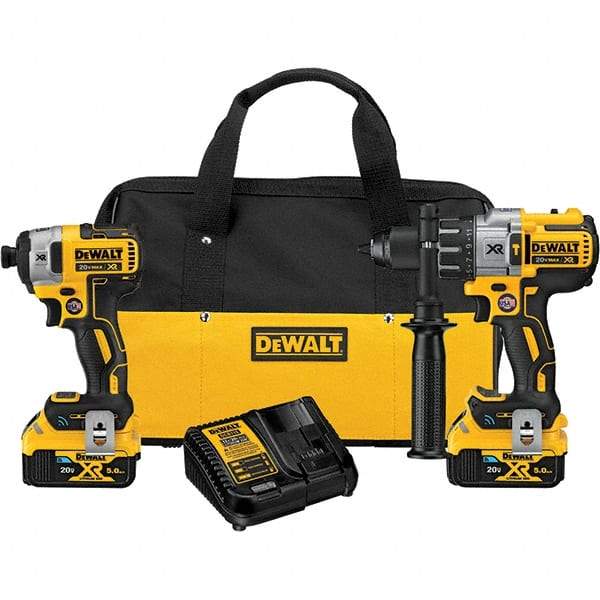 DeWALT - 20 Volt Cordless Tool Combination Kit - Includes Hammerdrill & Impact Driver, Lithium-Ion Battery Included - Best Tool & Supply