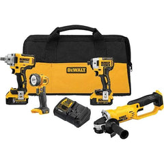 DeWALT - 20 Volt Cordless Tool Combination Kit - Includes Impact Wrench; Impact Driver; Cut-Off Tool; Handheld Light, Lithium-Ion Battery Included - Best Tool & Supply