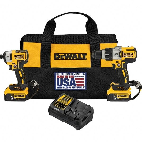 DeWALT - 20 Volt Cordless Tool Combination Kit - Includes Hammerdrill & Impact Driver, Lithium-Ion Battery Included - Best Tool & Supply