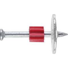 Powder Actuated Pins & Threaded Studs; Type: Drive Pin w/ Washer; Shank Length (Inch): 1-1/2; Shank Diameter (Decimal Inch): 1.5000; Head Diameter (Decimal Inch): 0.3000; Material: Steel; Thread Length (Inch): 0; Finish/Coating: Zinc; Washer Diameter (Inc