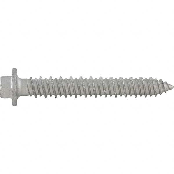 5/16″ Diam, 1-3/4 Length Under Head, Hex Drive Concrete Screw & Masonry Fastener Carbon Steel, StalGard Silver Finish