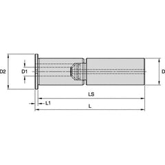 Kennametal - 3/4" Bore Diam, 1-1/2" Shank Diam, Boring Bar Sleeve - 6.157" OAL, 3" Bore Depth - Exact Industrial Supply