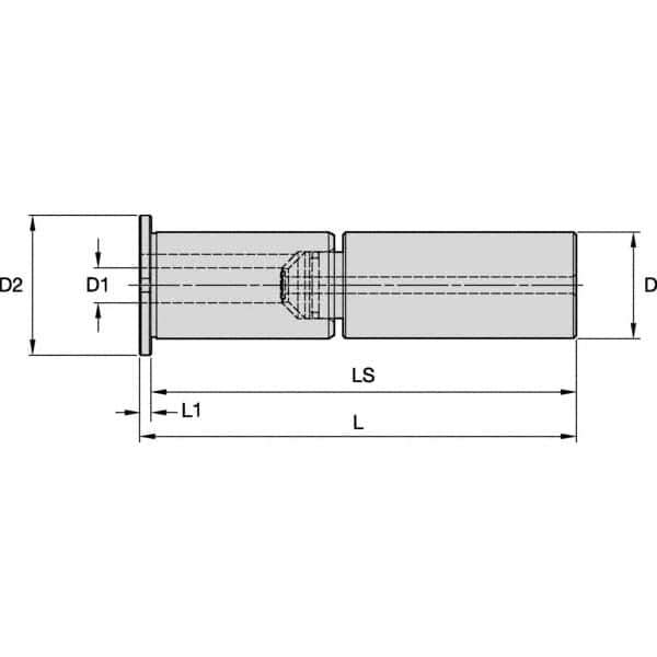 Kennametal - 3" Bore Diam, 4" Shank Diam, Boring Bar Sleeve - 410.4mm OAL, 12" Bore Depth - Exact Industrial Supply