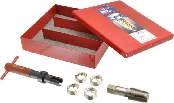 Recoil - 5 Inserts, 1/2-14, 1/2-14 NPT, Thread Repair Kit - 0.534" Insert Length - Exact Industrial Supply