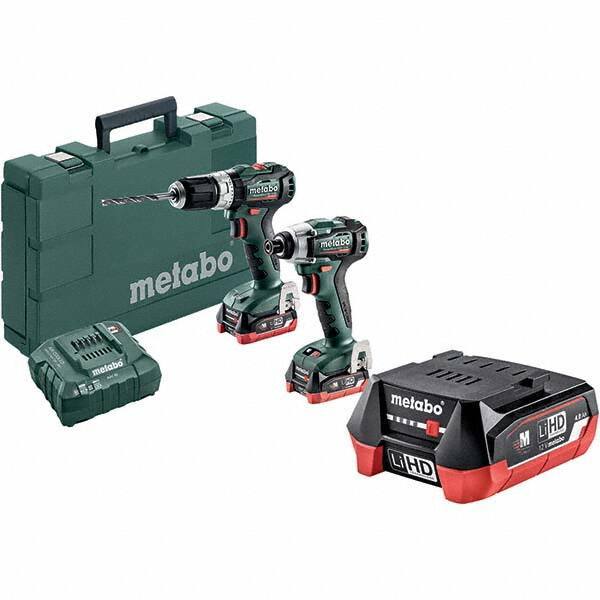 Metabo - Cordless Tool Combination Kits Voltage: 12 Tools: 1/4" Hex Compact Brushless Impact Driver; Compact Brushless Hammer Drill/Driver - Best Tool & Supply