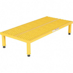 Vestil - 9" High x 24" Wide x 48" Deep, Yellow Step Stand - Steel, 500 Lb Capacity - Best Tool & Supply